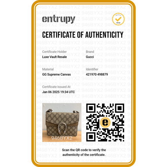 Gucci GG Supreme Monogram Mini Dionysus Shoulder Bag Taupe - Picture 11 of 11